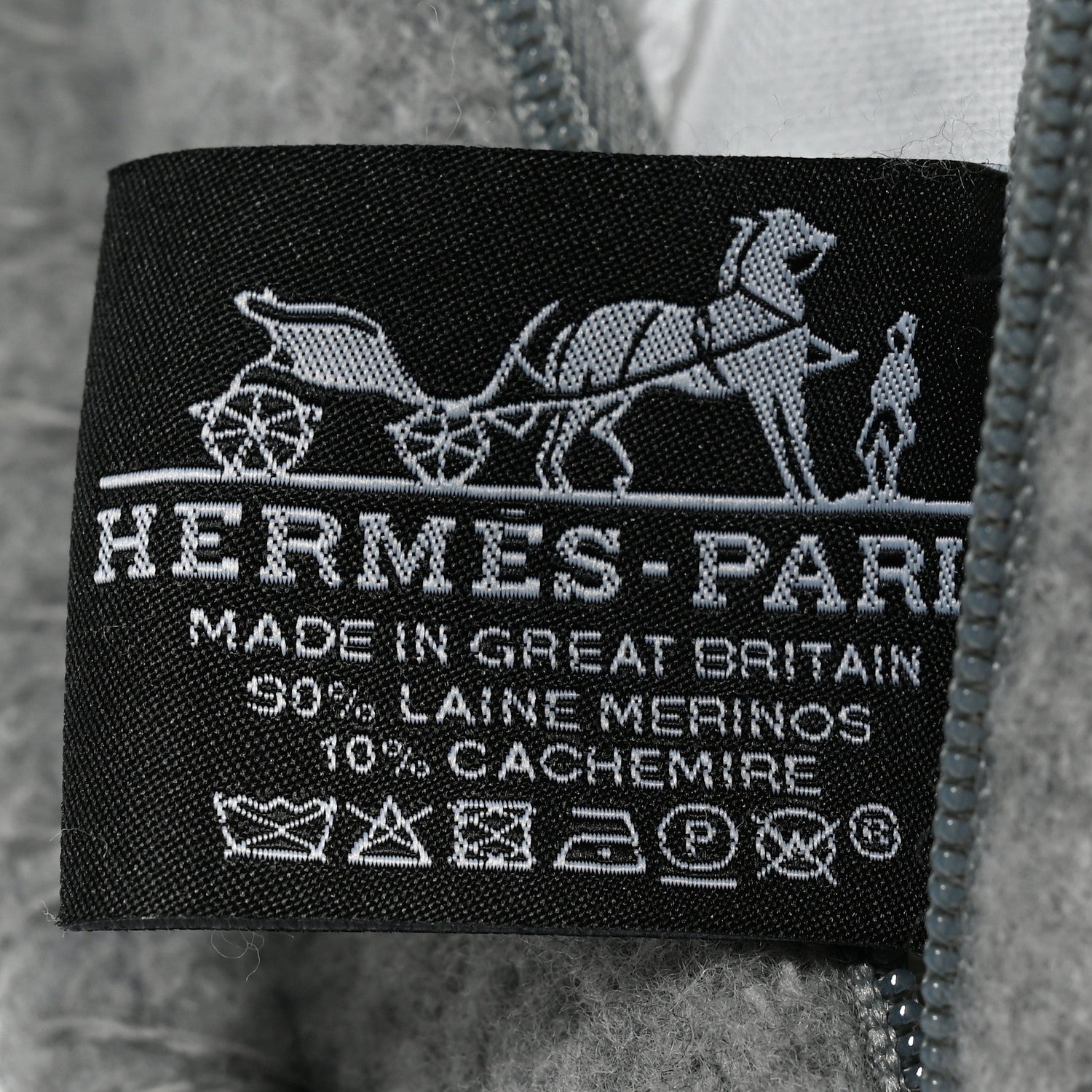 Hermes Wool Cashmere Avalon III Pillow PM Ecru Gris Clair 3 of 3