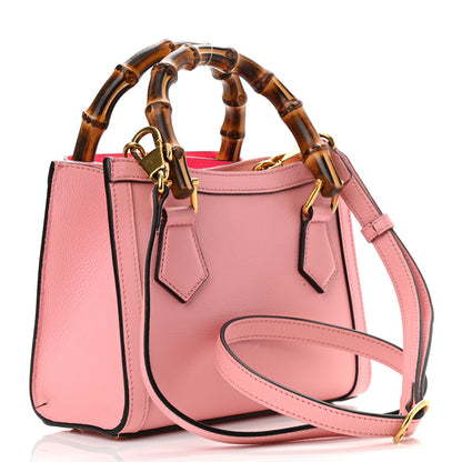 Gucci Wonka Grain Calfskin Mini Diana Tote Bag Wild Rose Fuxia Fluo 3 of 13