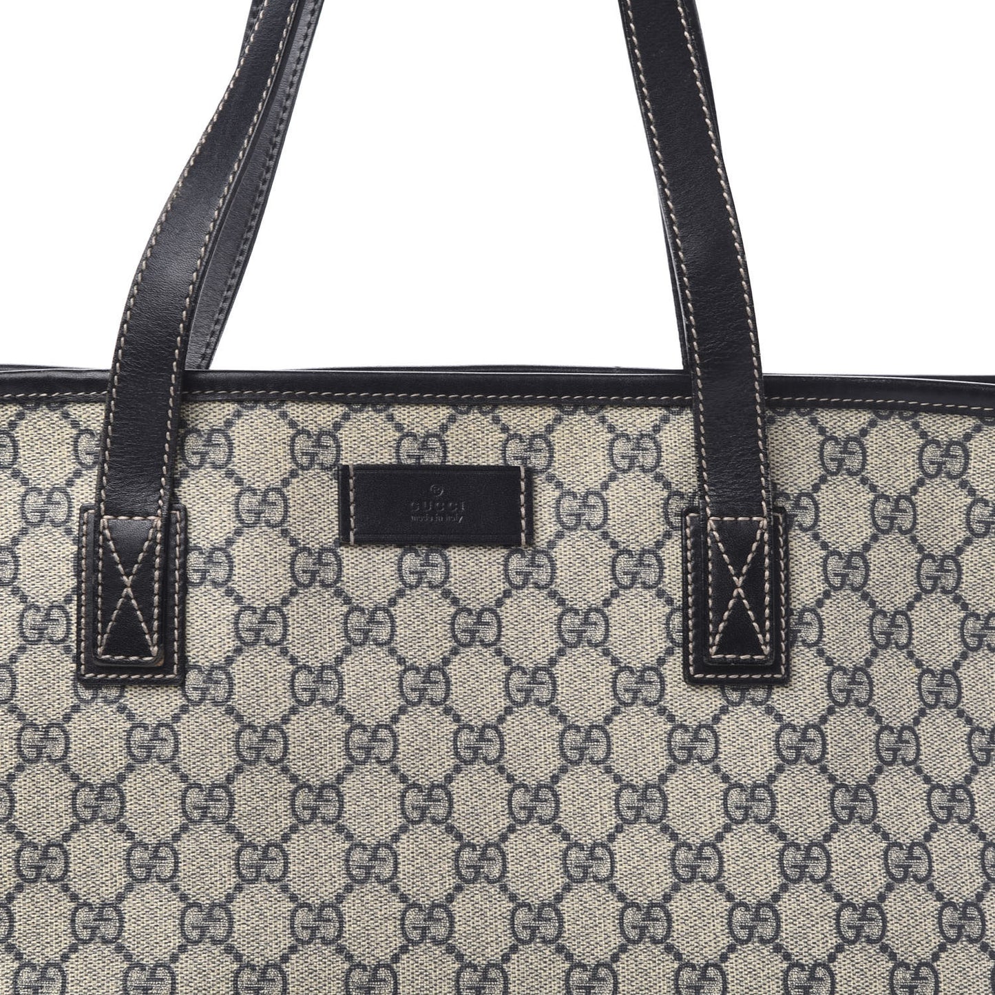 GG Supreme Monogram Medium Zippered Shopping Tote Dark Brown