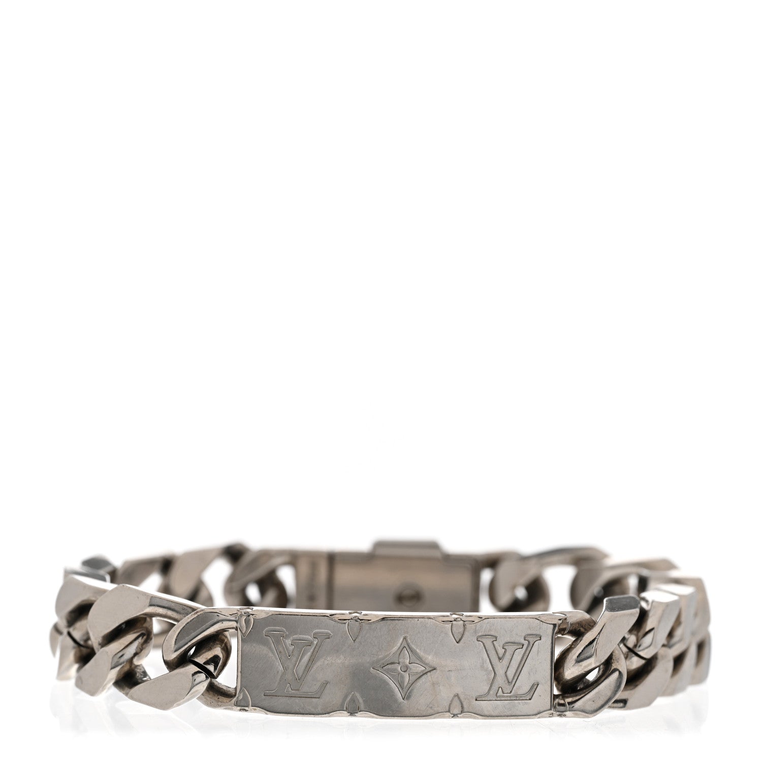 Louis Vuitton Zamac Palladium Monogram Chain Bracelet Silver 1 of 4