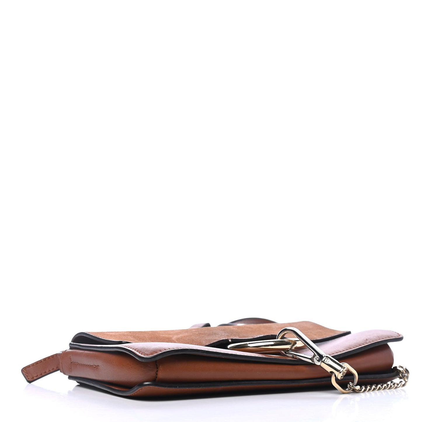 Suede Calfskin Small Faye Shoulder Bag Tobacco