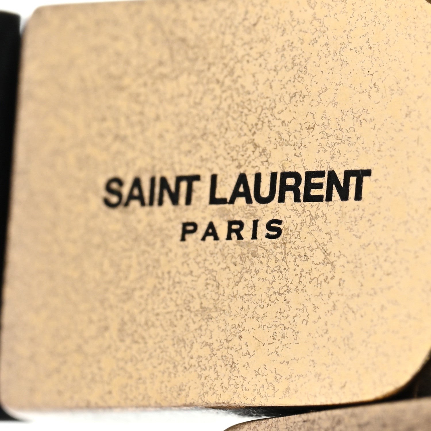 Saint Laurent Metal Wood Rivet Bangle Bracelet S Bronze Marron 4 of 4