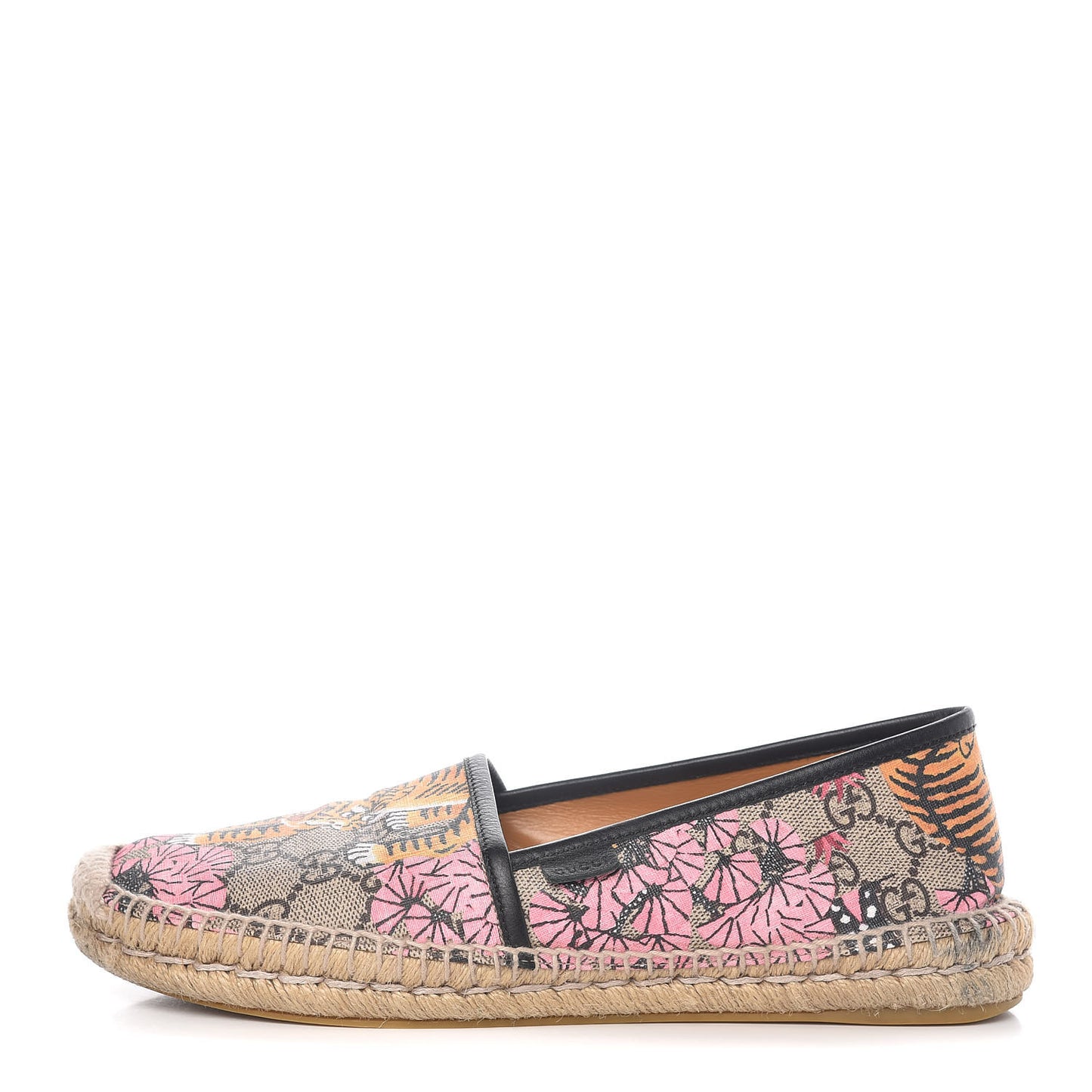 GG Supreme Monogram Bengal Espadrilles 39.5 Beige Pink