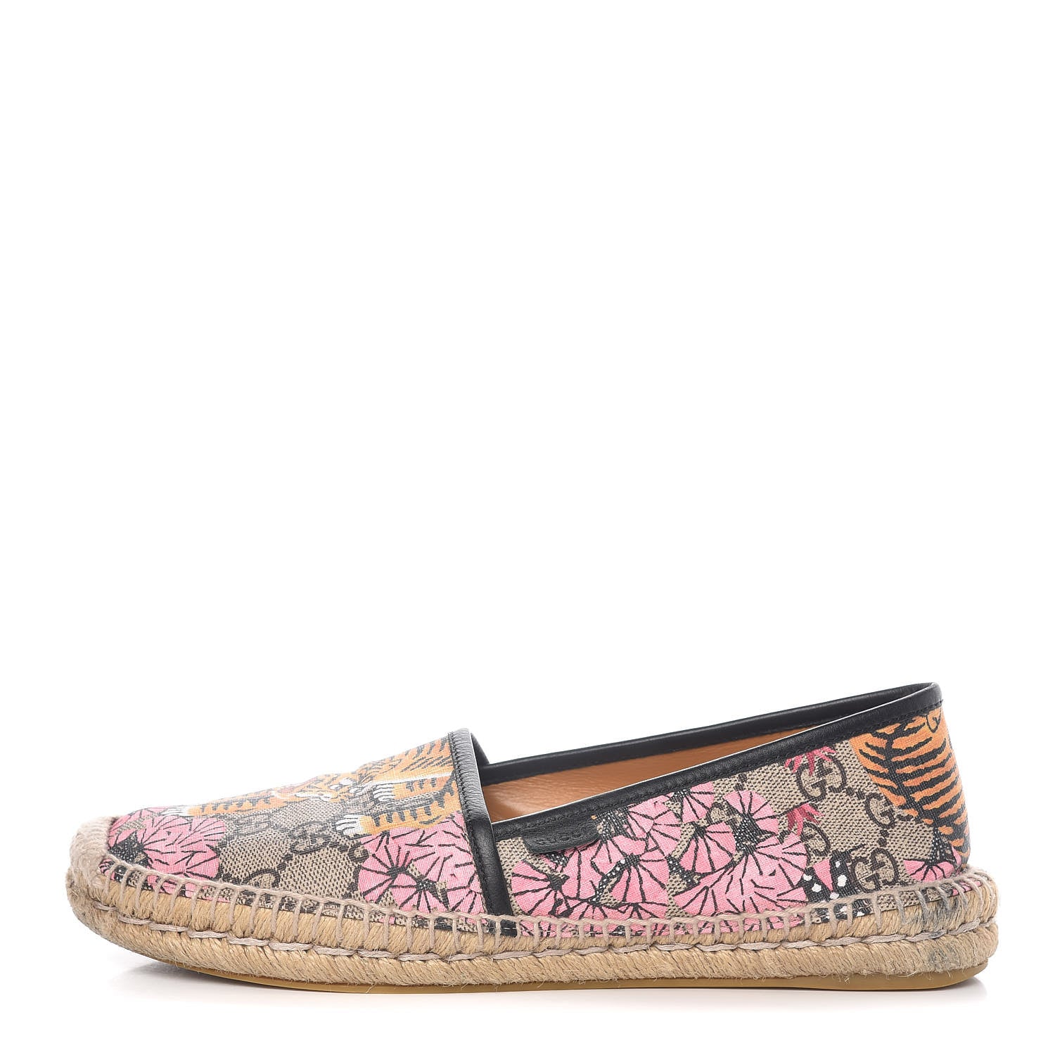 Gucci GG Supreme Monogram Bengal Espadrilles 39.5 Beige Pink 1 of 15