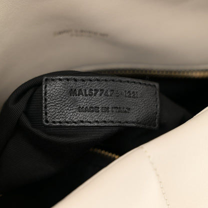 Saint Laurent Lambskin Quilted Small Loulou Puffer Monogram Chain Satchel Blanc Vintage 8 of 11