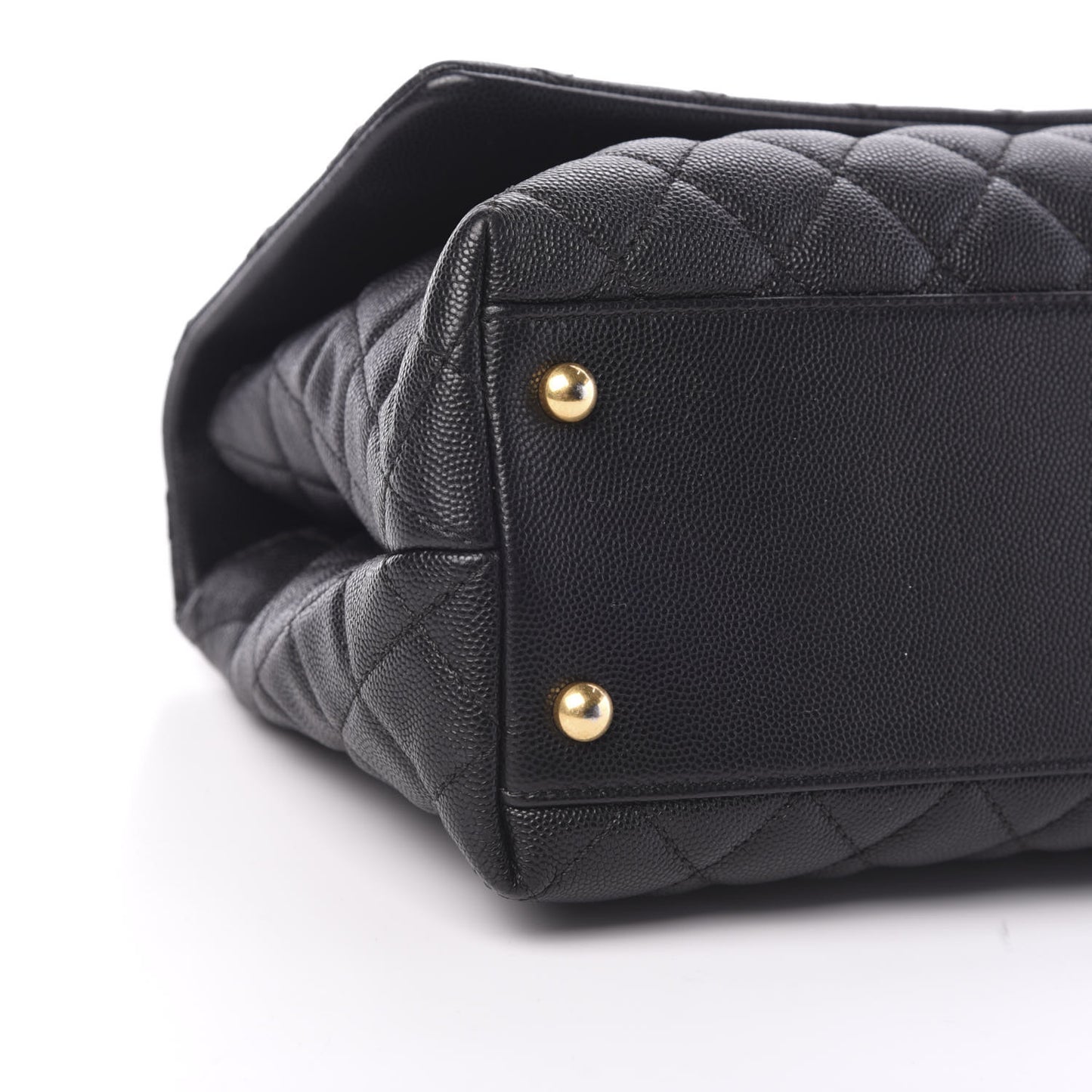 Caviar Quilted Small Coco Handle Flap Black