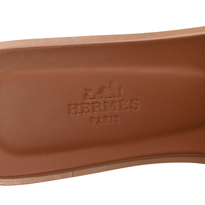Hermes Box Calfskin Oran Sandals 36.5 Gold 8 of 10