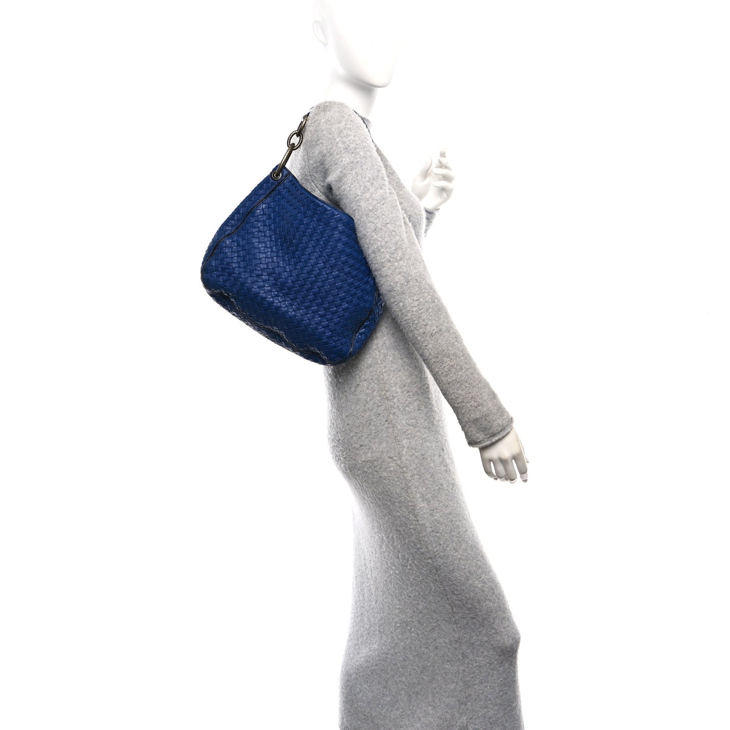 Nappa Intrecciato Small Loop Blue