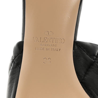 Valentino Garavani Nappa Quilted Roman Stud 65mm Slide Sandals 38 Black 6 of 11