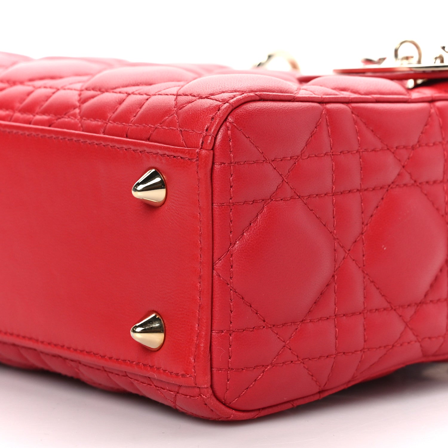 Christian Dior Lambskin Cannage Small My Lady Dior Red 8 of 8
