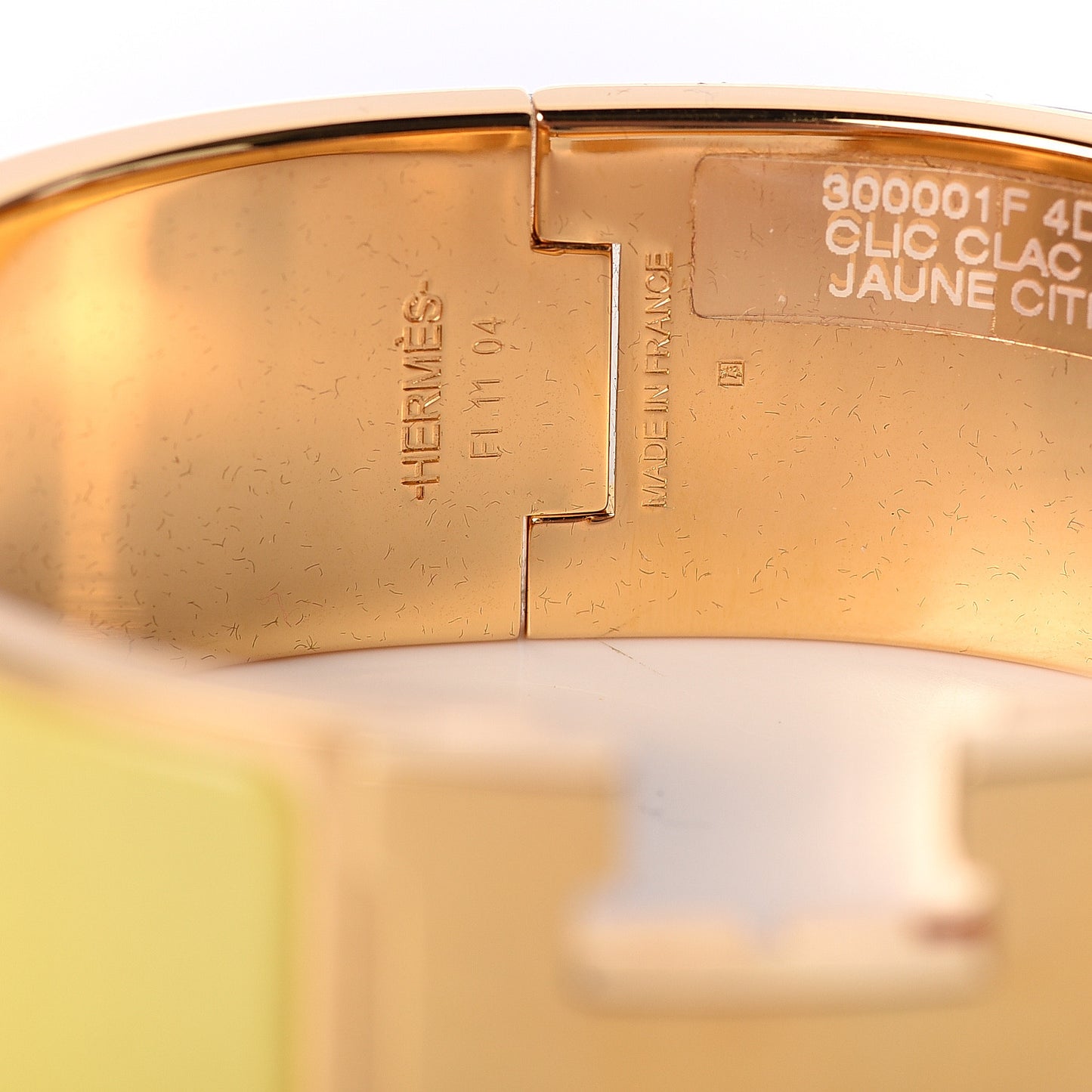 Enamel Wide Clic Clac H Bracelet GM Jaune Citron