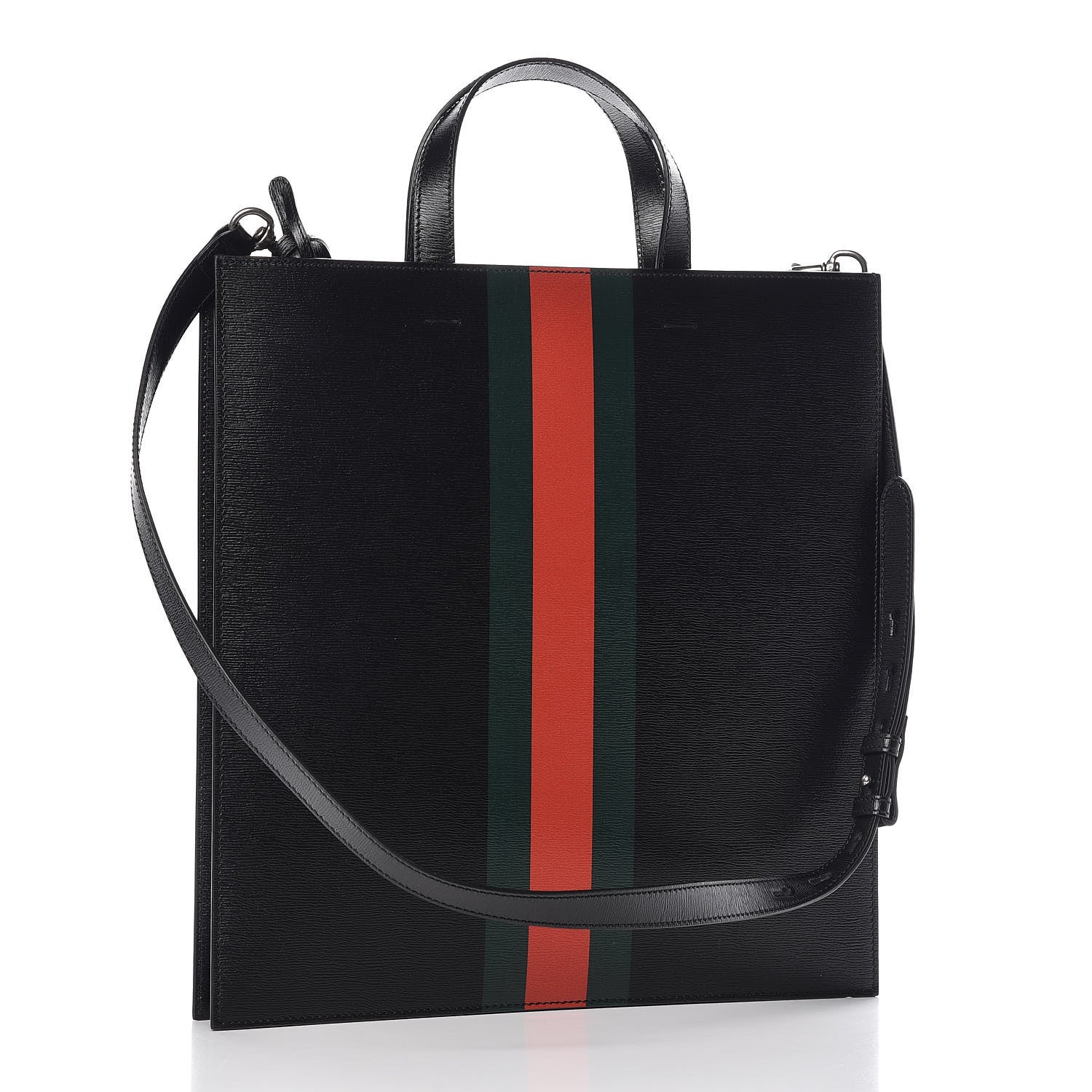 Gucci Calfskin Kingsnake Print Vertical Tote Black 5 of 9
