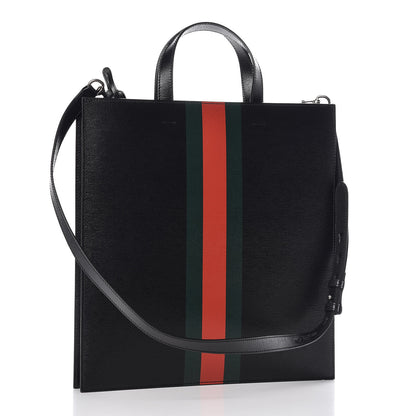 Gucci Calfskin Kingsnake Print Vertical Tote Black 5 of 9