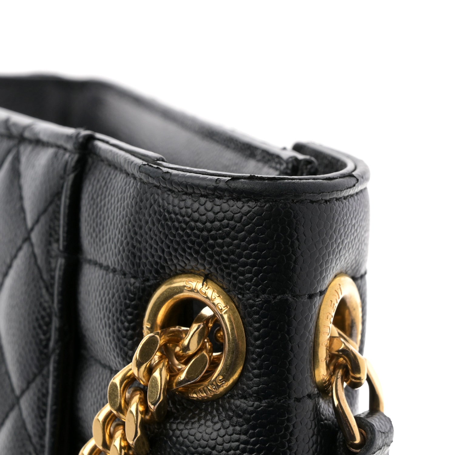 Saint Laurent Grain De Poudre Textured Mixed Matelasse Triquilt Medium Monogram Satchel Black 11 of 11