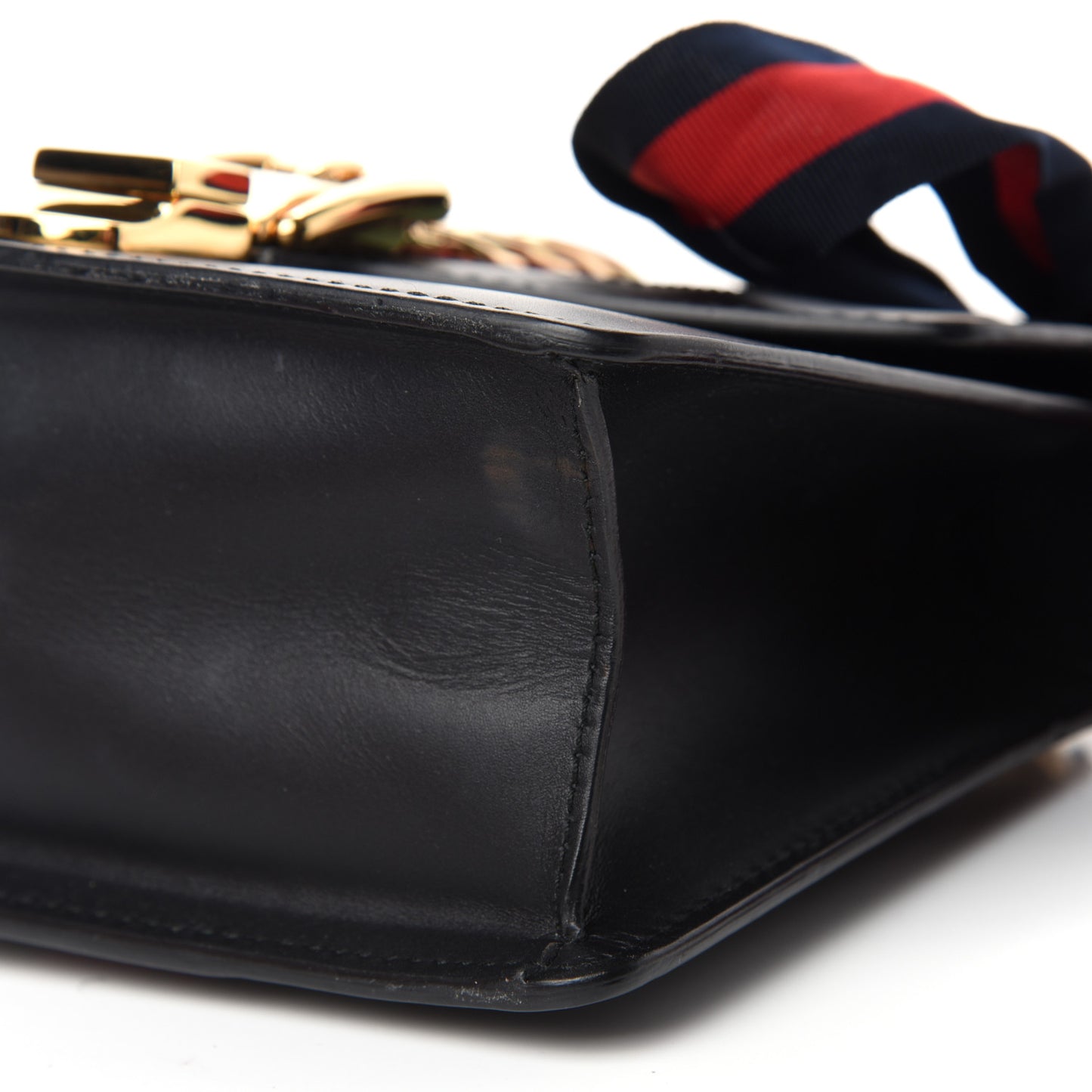 Calfskin Mini Sylvie Chain Shoulder Bag Black