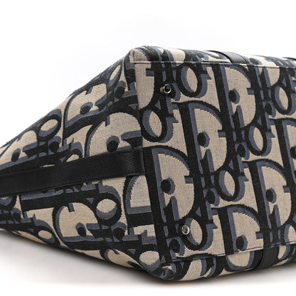 Christian Dior Maxi Oblique Jacquard Weekender 40 Beige Black 8 of 9
