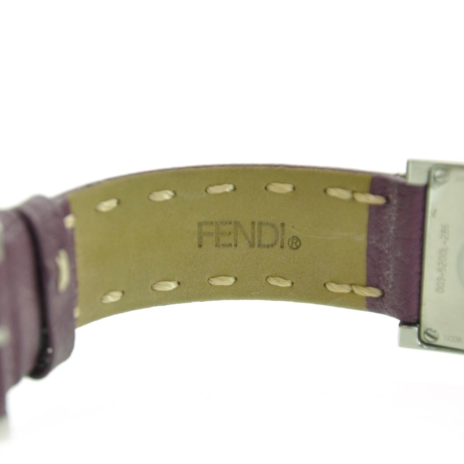 Fendi Stainless Steel Calfskin 23mm Quartz Watch Purple 4 of 7