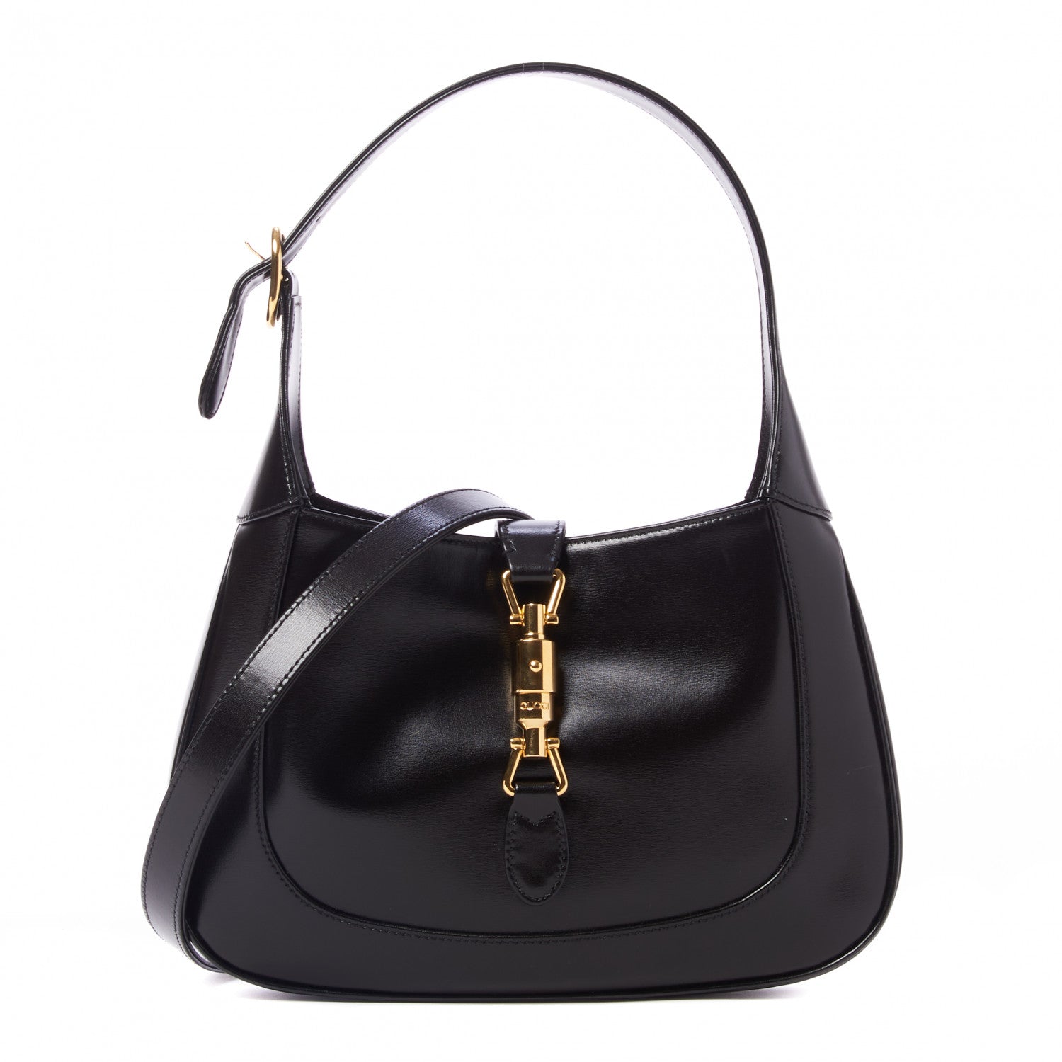 Gucci Boarded Dyana Lux Calfskin Small Jackie 1961 Hobo Black 1 of 9