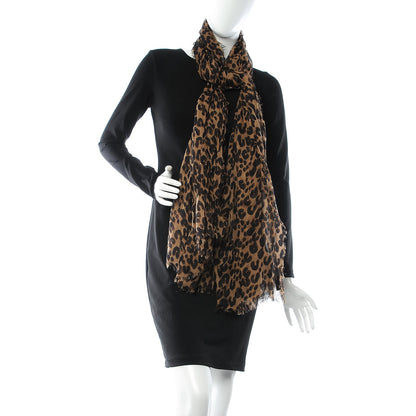 Louis Vuitton Cashmere Silk Leopard Etole Stole Marron 2 of 5