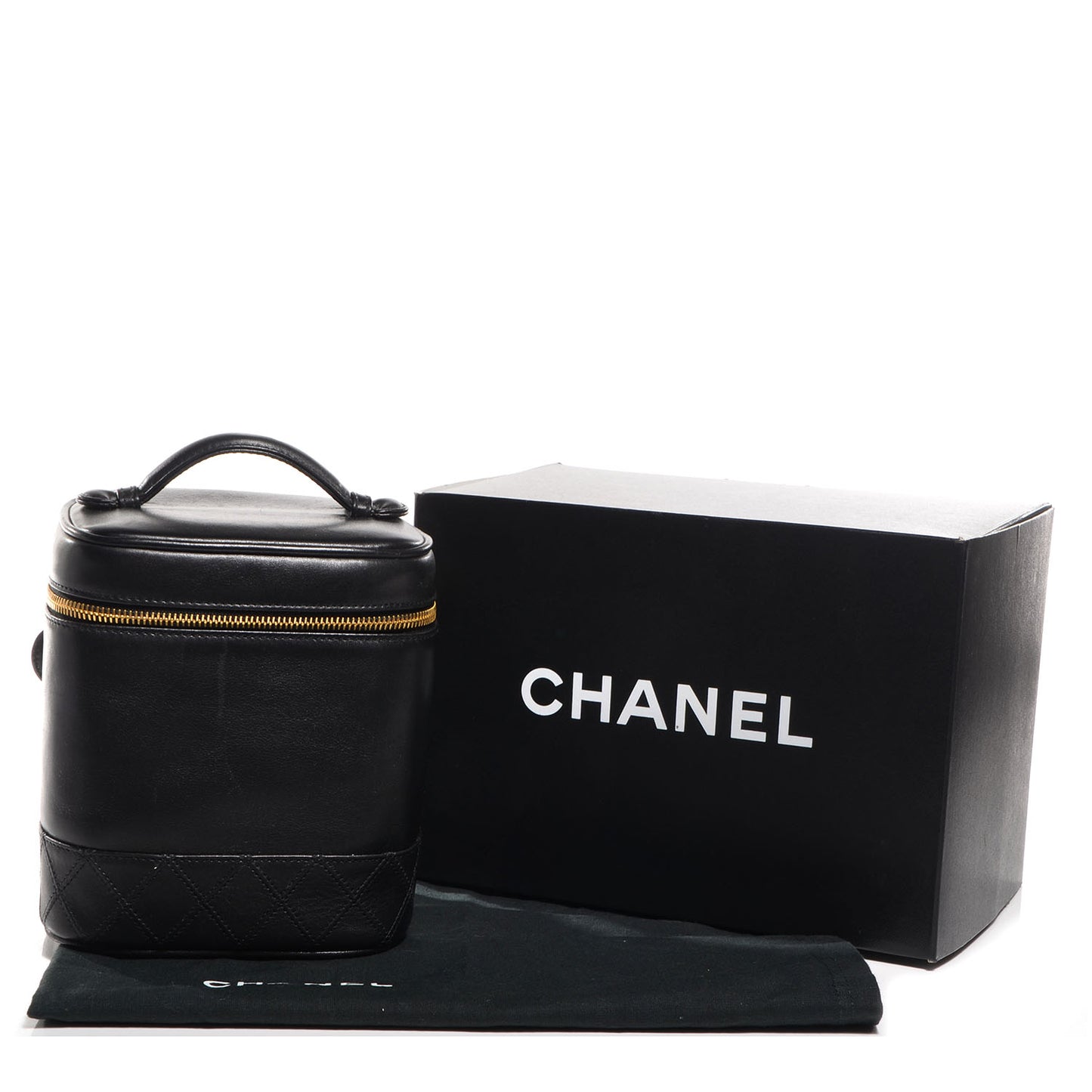 Lambskin Vanity Cosmetic Bag Black