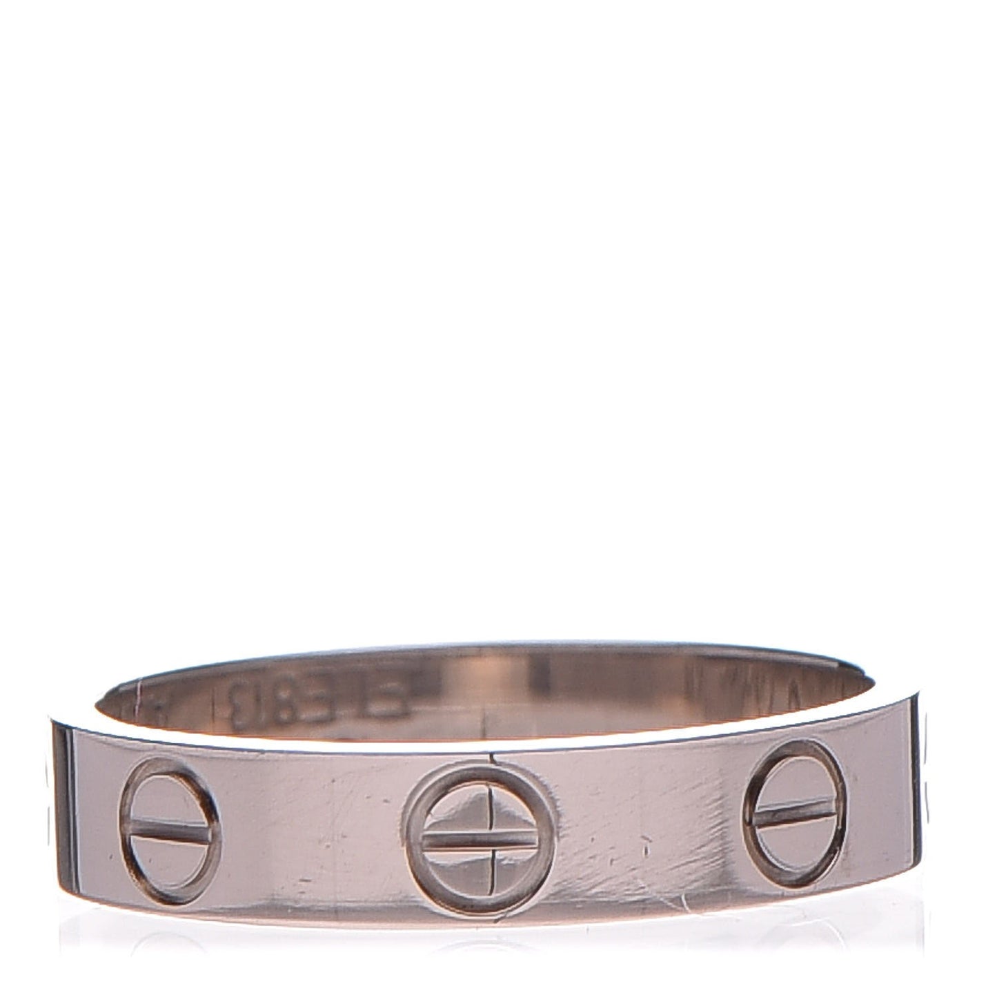 18K White Gold 3.5mm LOVE Wedding Band Ring 48 4.50