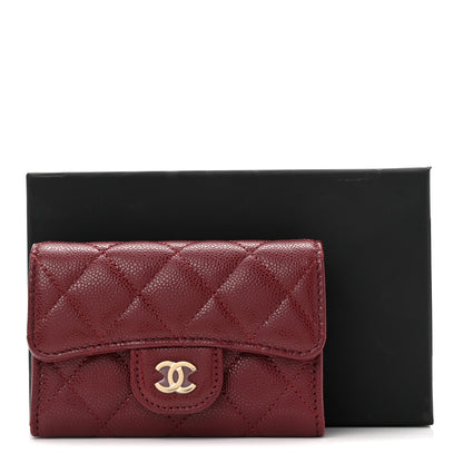 Chanel Caviar Quilted Flap Card Holder Wallet Burgundy 9 of 9