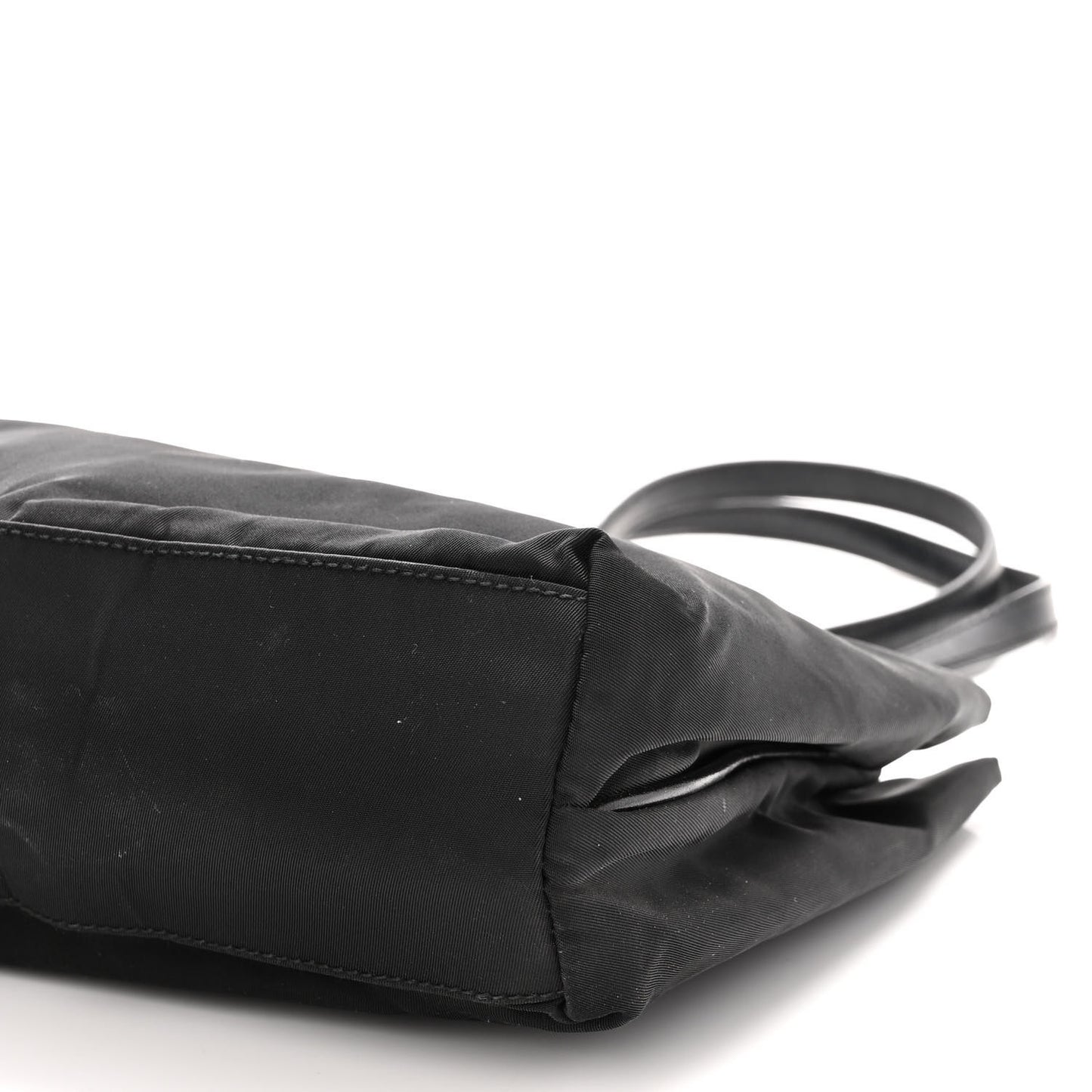 Tessuto Nylon Soft Calfskin Shoulder Bag Black