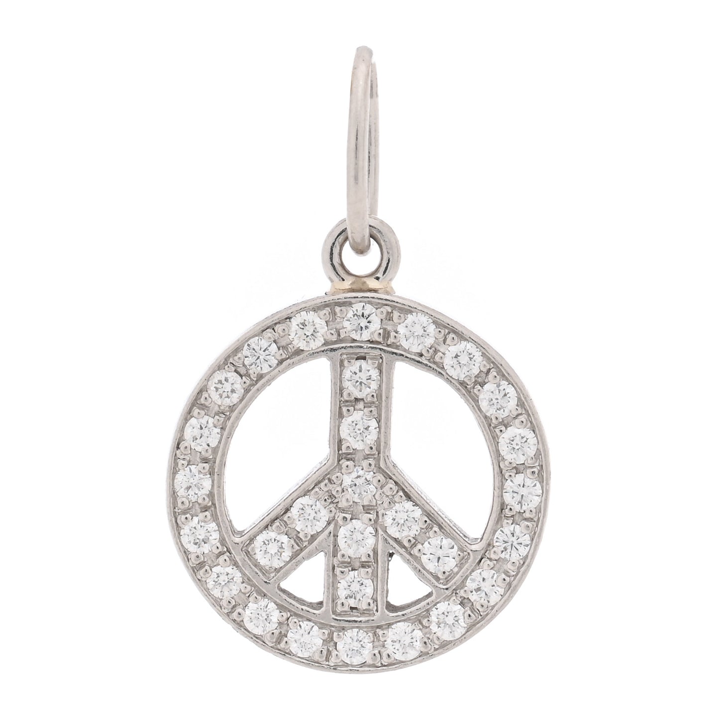 Platinum Diamond Mini Peace Charm Pendant