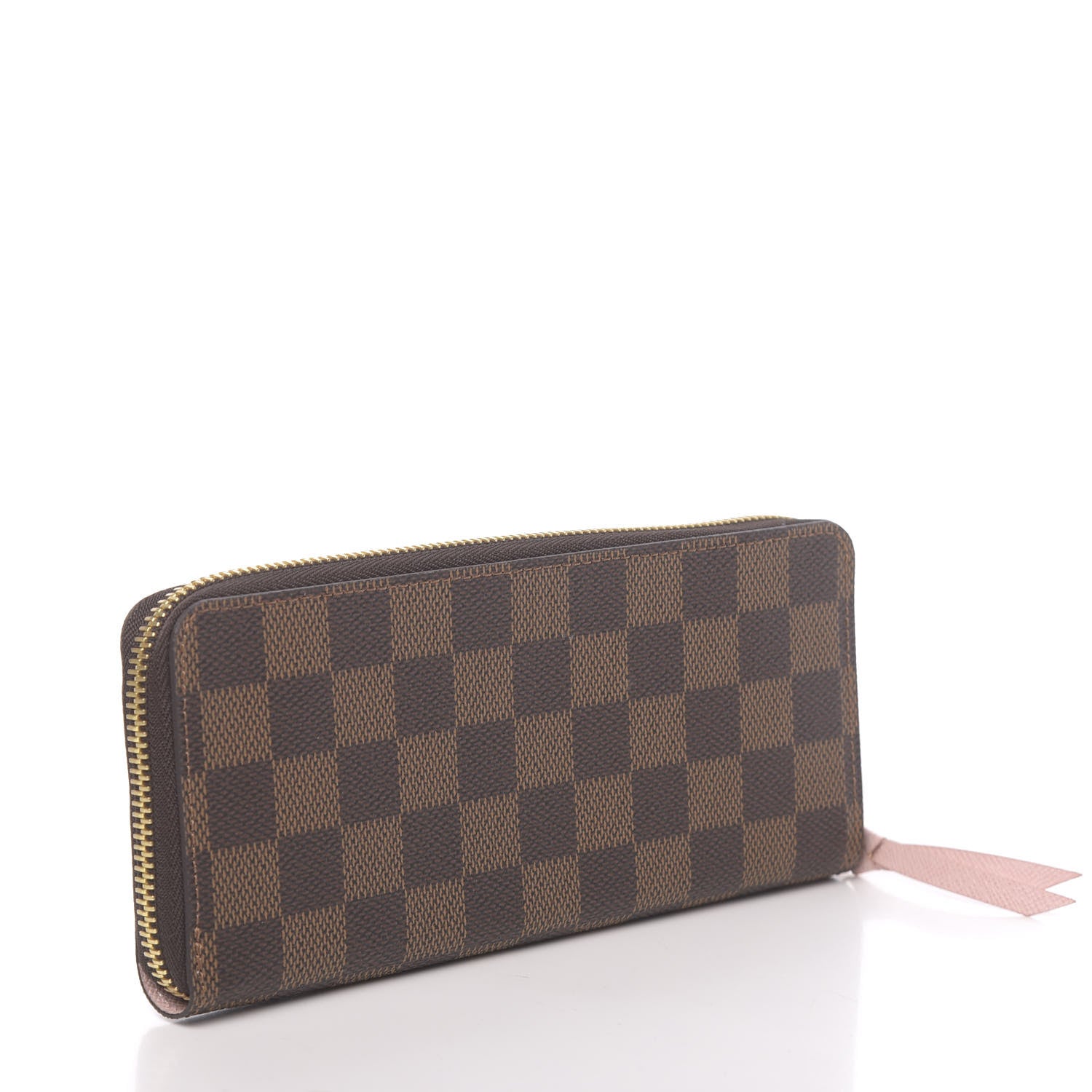 Louis Vuitton Damier Ebene Clemence Wallet Rose Ballerine 6 of 14