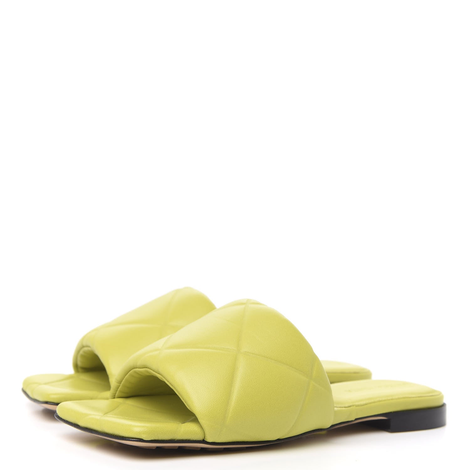Bottega Veneta Nappa Quilted Rubber Lido Flat Sandals 36 Kiwi 3 of 7