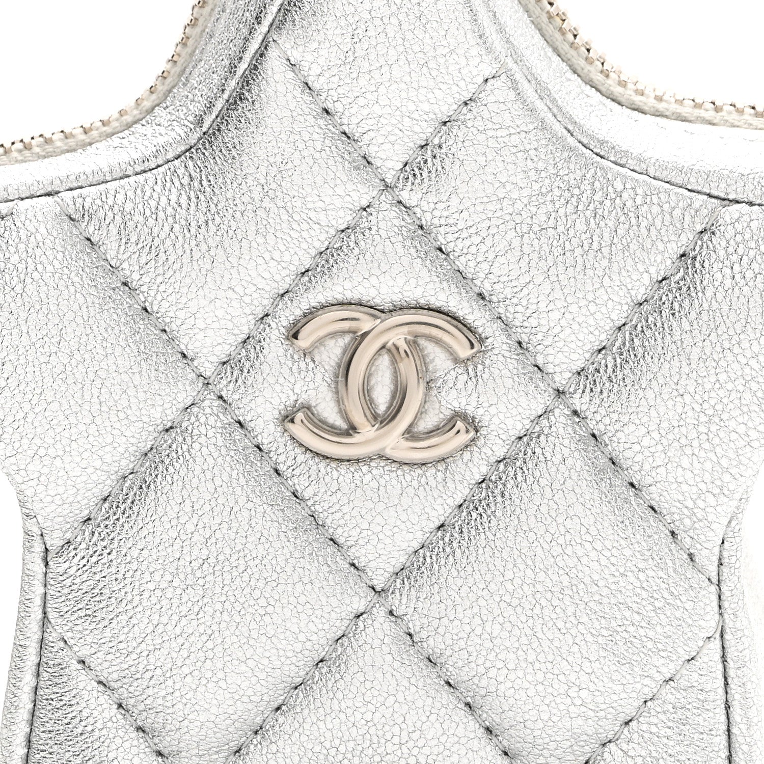 Chanel Metallic Lambskin Walk Of Fame Star Clip On Coin Purse Silver 9 of 9