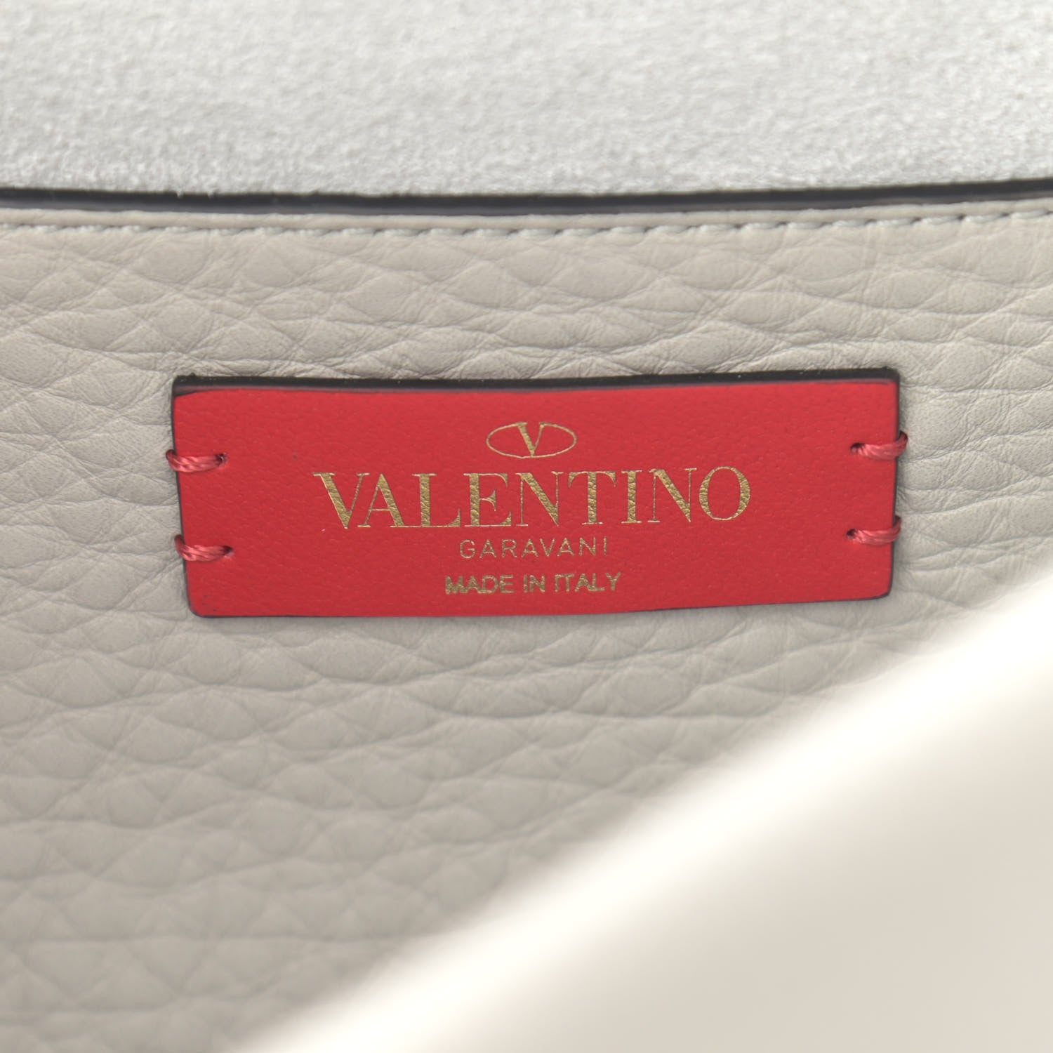 Valentino Garavani Pebbled Calfskin Rockstud Double Flap Crossbody Bag Grey 6 of 9