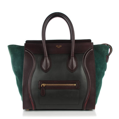 Celine Smooth Calfskin Suede Mini Tri-Color Luggage Burgundy 1 of 8
