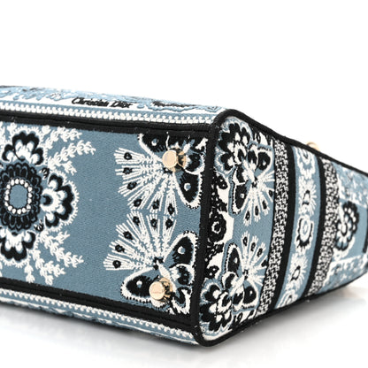 Christian Dior Canvas Embroidered Butterfly Bandana Print Medium Lady D-Lite Denim Blue 10 of 11