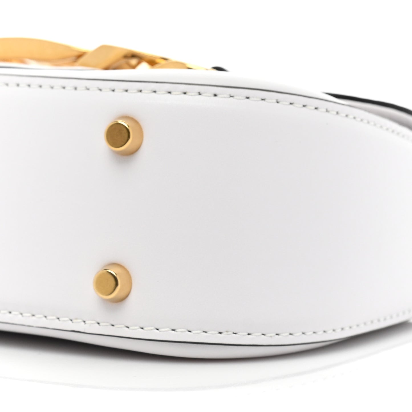 Calfskin Small Vlogo Chain Shoulder Bag Optic White