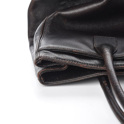Chanel Calfskin Cerf Executive Shopper Tote Dark Brown 11 of 14