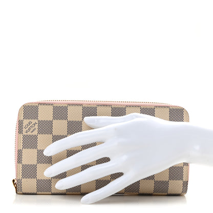 Louis Vuitton Damier Azur Zippy Wallet Rose Ballerine 2 of 11