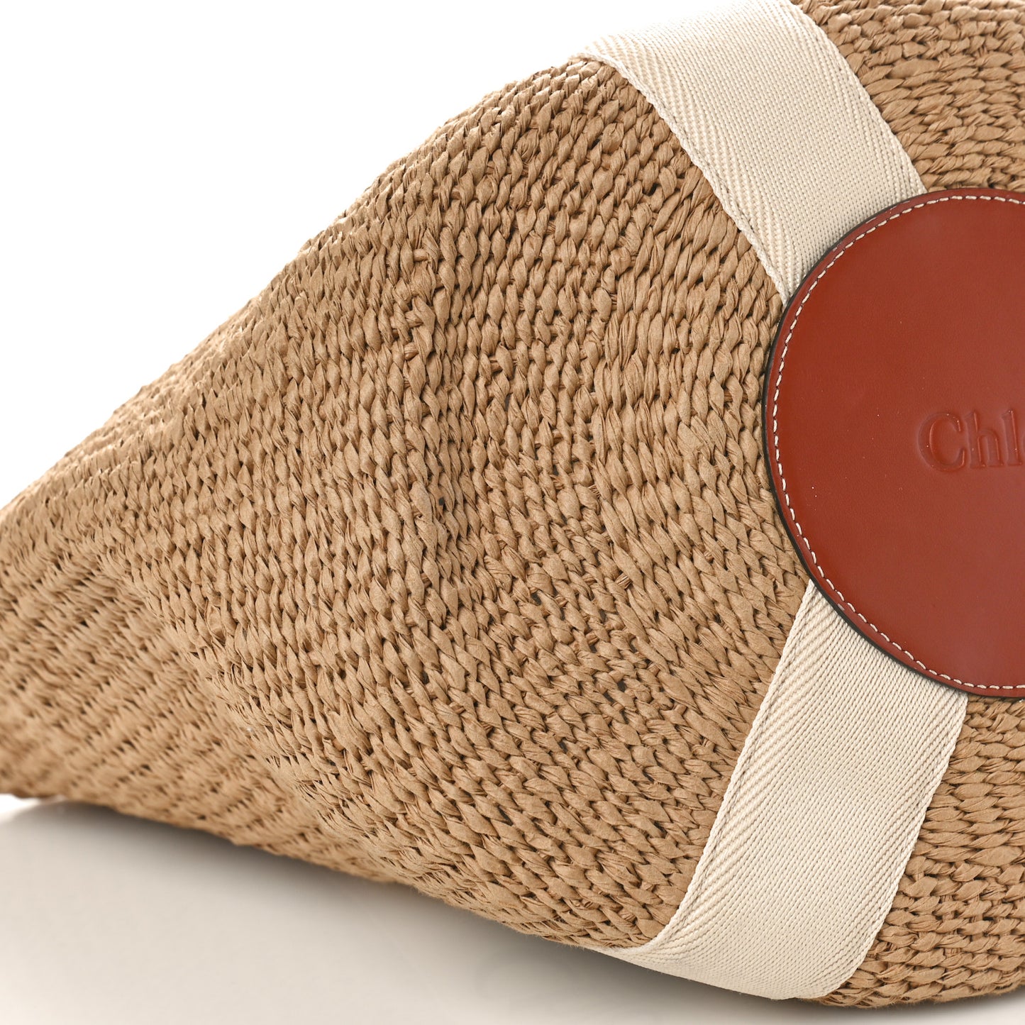 Raffia Large Woody Tote White