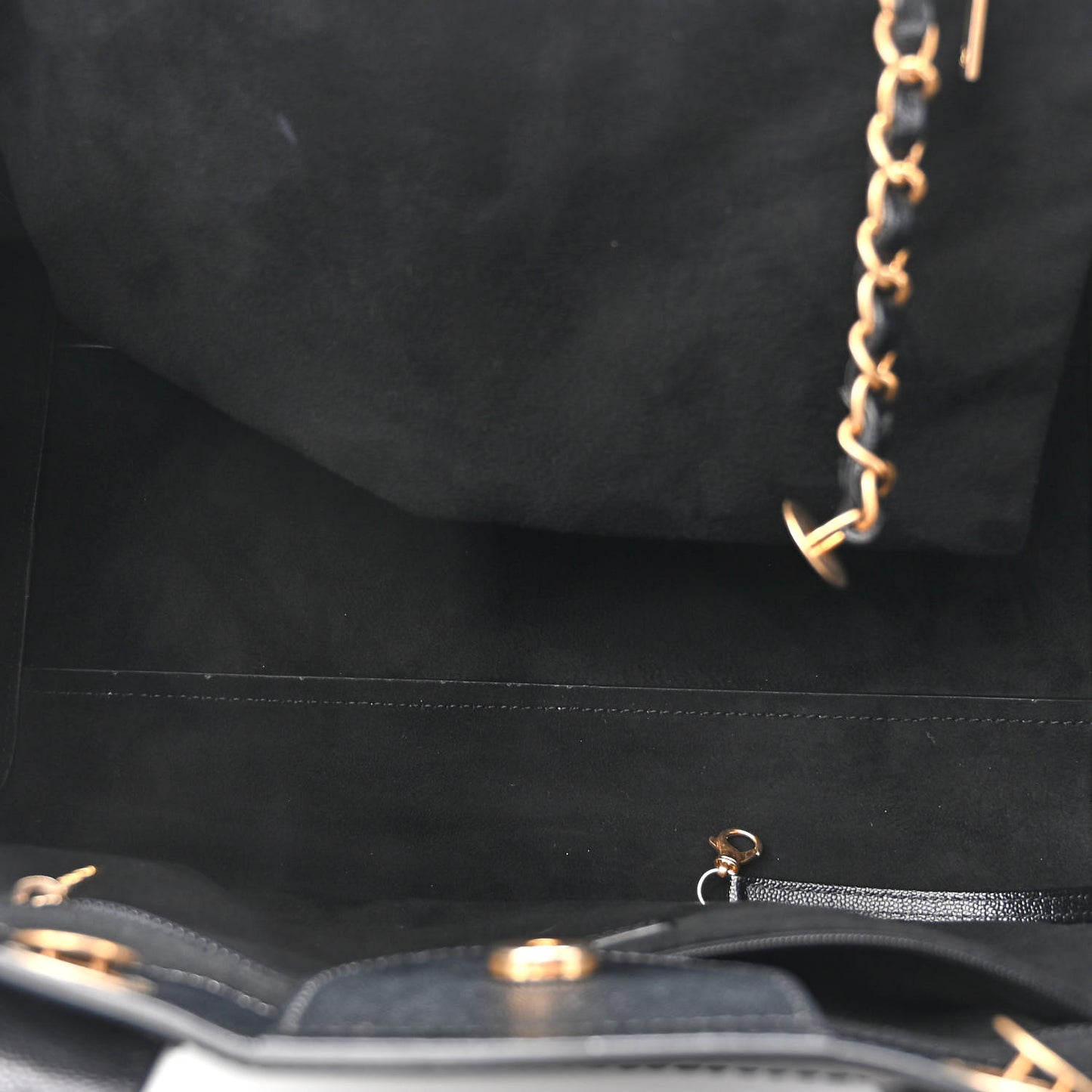 Caviar Medium Studded Deauville Tote Black