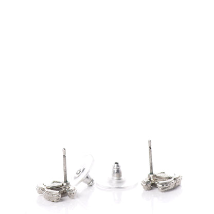 Chanel Crystal Mini Timeless CC Earrings Silver 3 of 4