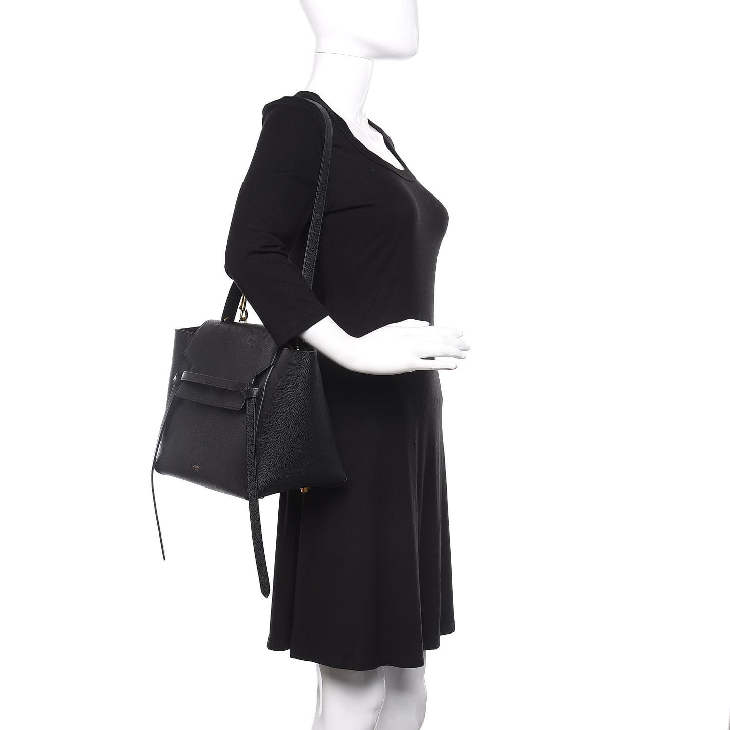 Baby Grained Calfskin Mini Belt Bag Black