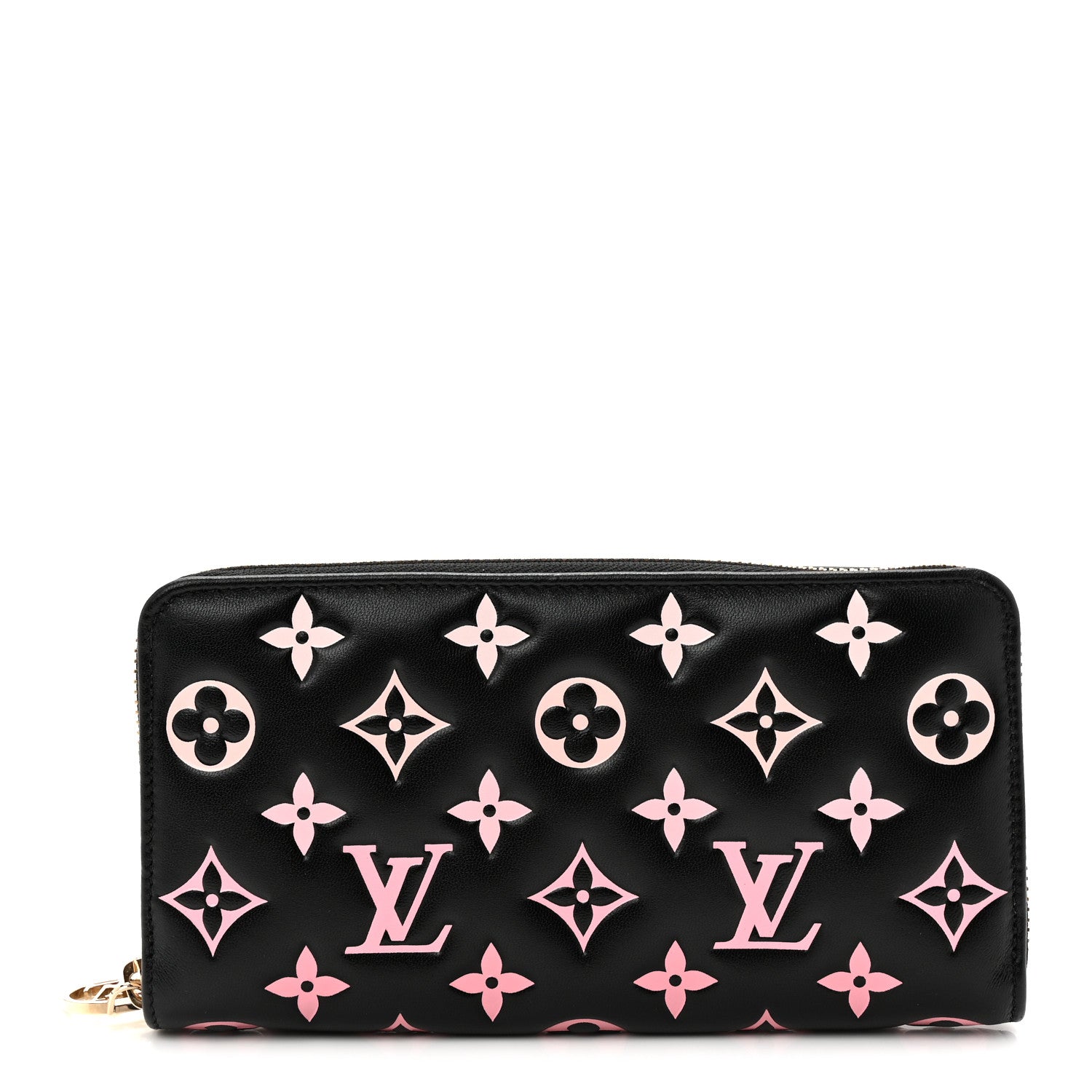 Louis Vuitton Lambskin Embossed Monogram LV Ski Coussin Zippy