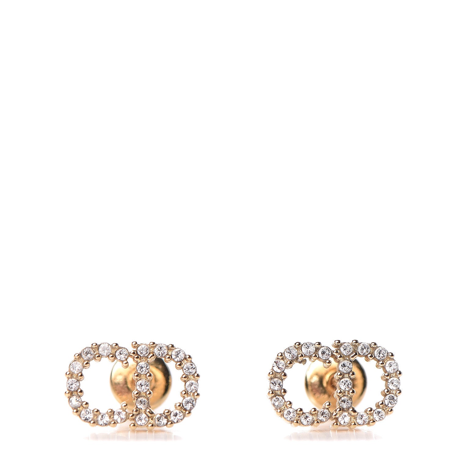 Christian Dior Crystal Clair D Lune Earrings Gold 1 of 3