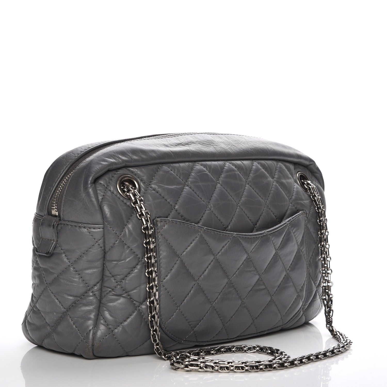 Chanel Aged Calfskin Reissue Medium Camera Case Gray 3 of 12