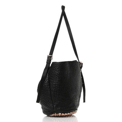 Alexander Wang Pebbled Lambskin Diego Bucket Black Rose Gold Hardware 3 of 12