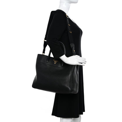 Prada Vitello Phenix Tote Black 2 of 11