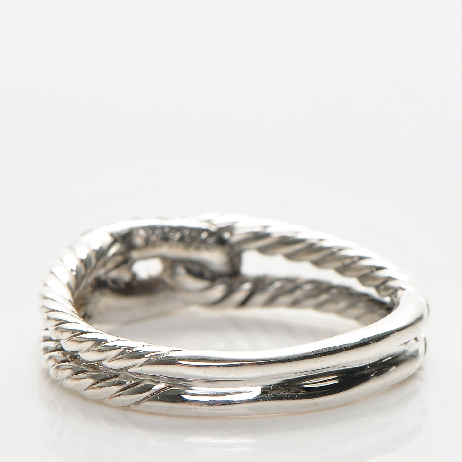 David Yurman Sterling Silver Diamond Petite Loop Ring 53.5 6.75 3 of 4