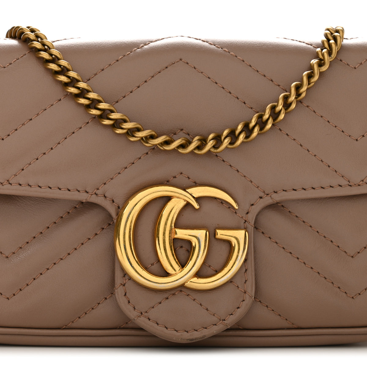 Calfskin Matelasse Super Mini GG Marmont Shoulder Bag Porcelain Rose