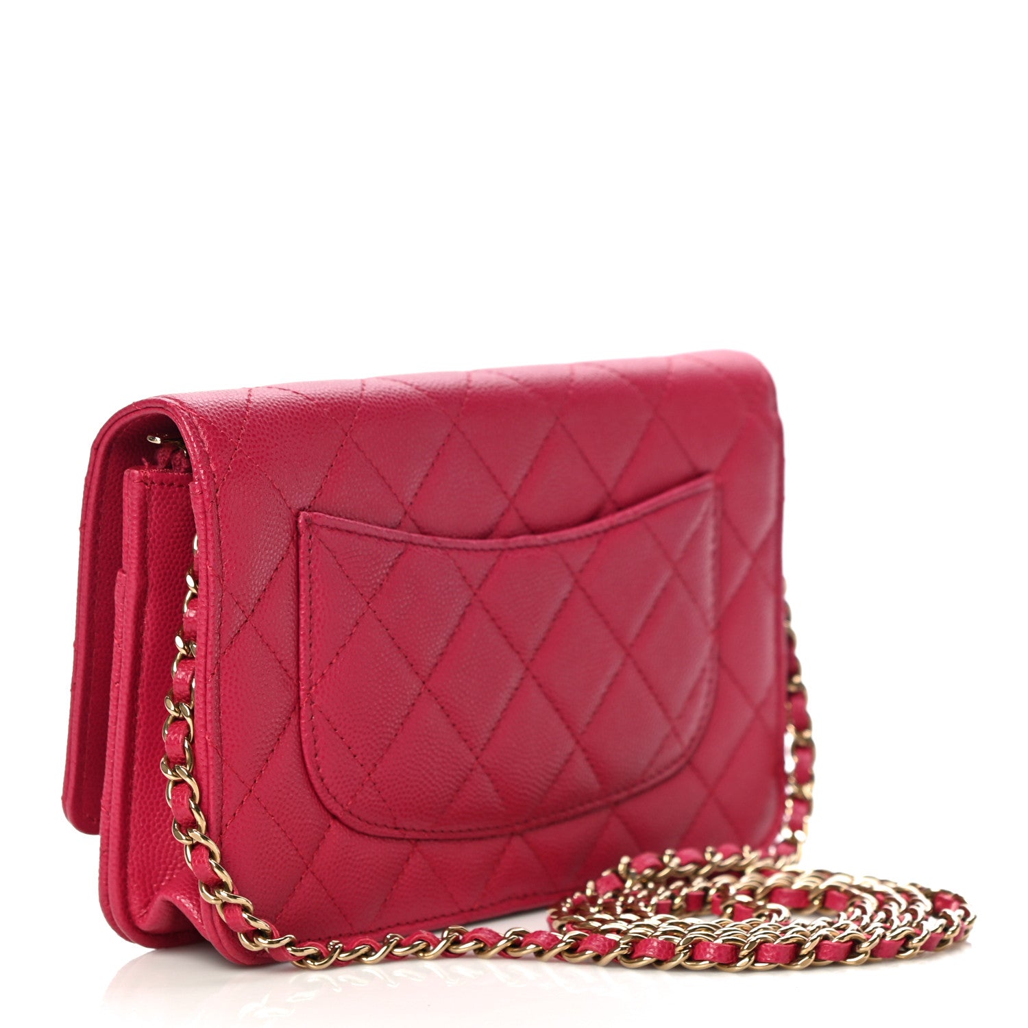 Chanel Caviar Quilted Wallet On Chain WOC Dark Pink 3 of 12