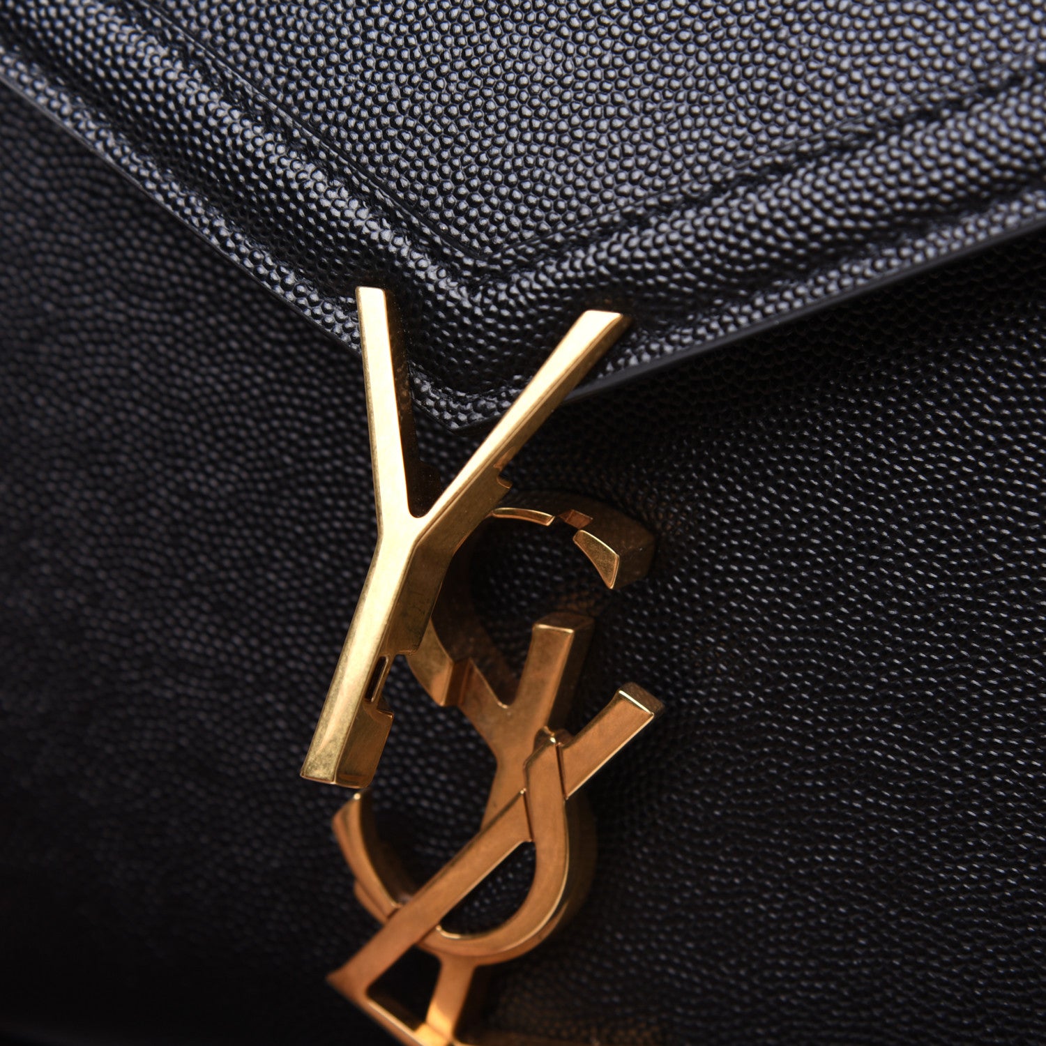 Saint Laurent Grain de Poudre Mini Classic Monogram Cassandra Top Handle Black Rouge Legion 13 of 15